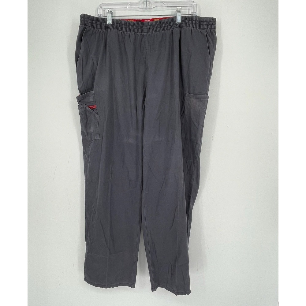 Dickies Women's Gray EDS Cargo Scrub Pants Elastic Waist Multi Pocket Size XL